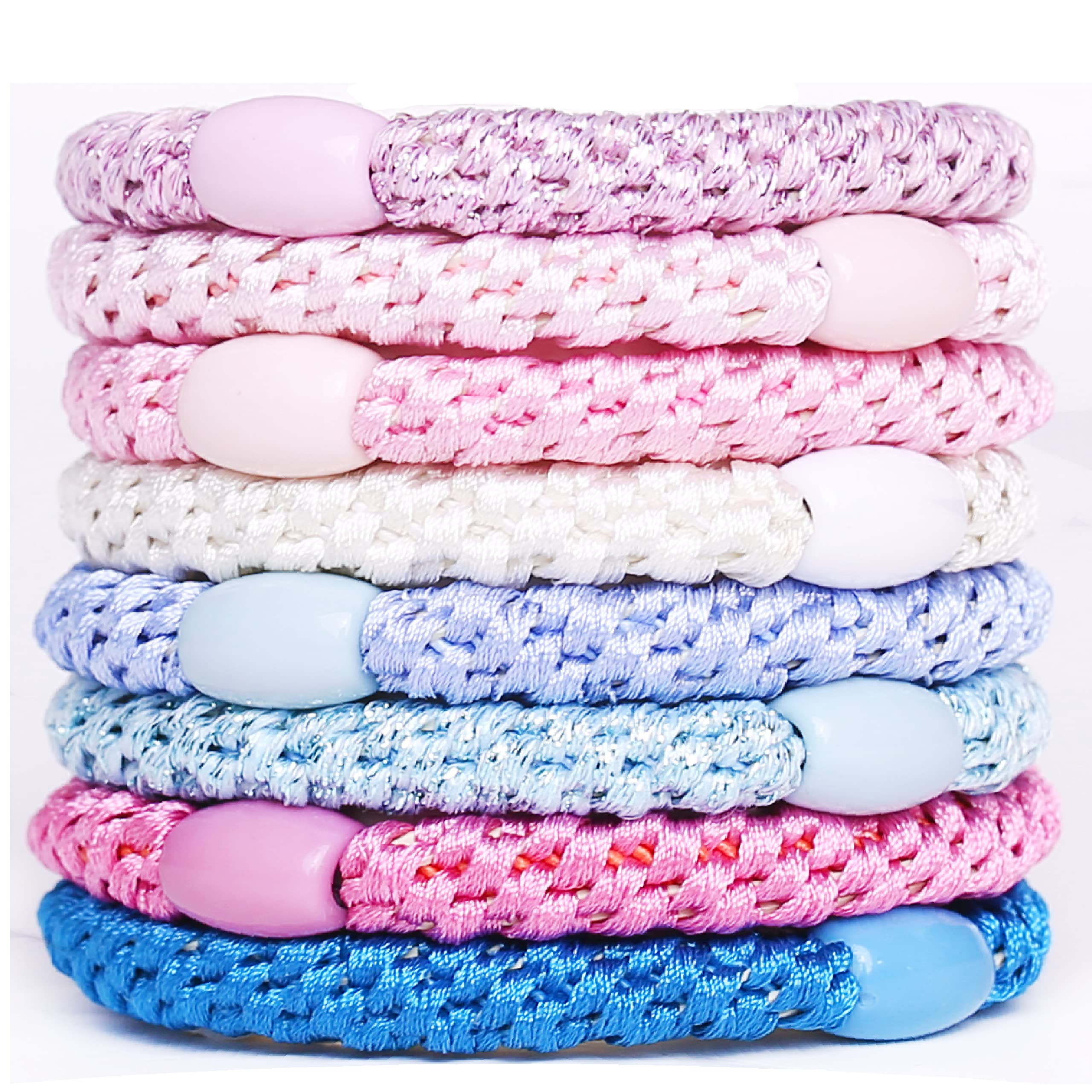 AXEN gomas para cabello elásticas, juego de 8 piezas, ideal para moños duraderos.