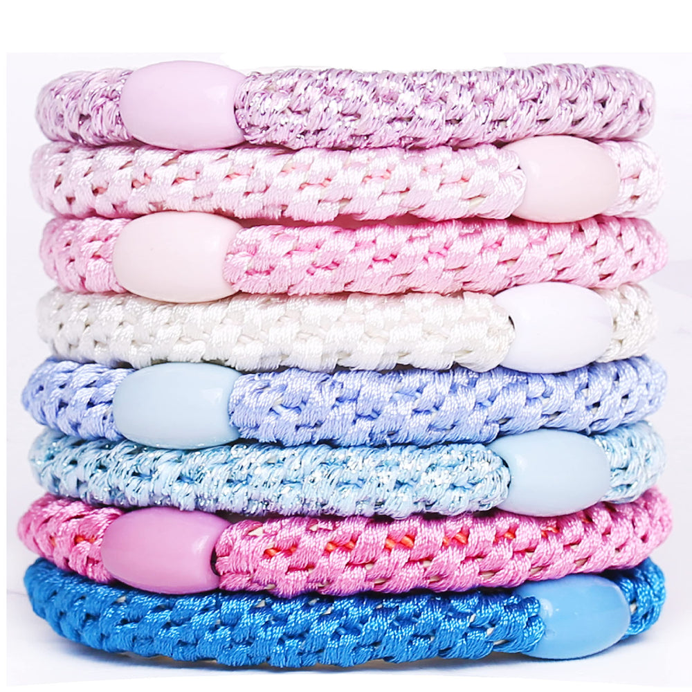 AXEN gomas para cabello elásticas, juego de 8 piezas, ideal para moños duraderos.