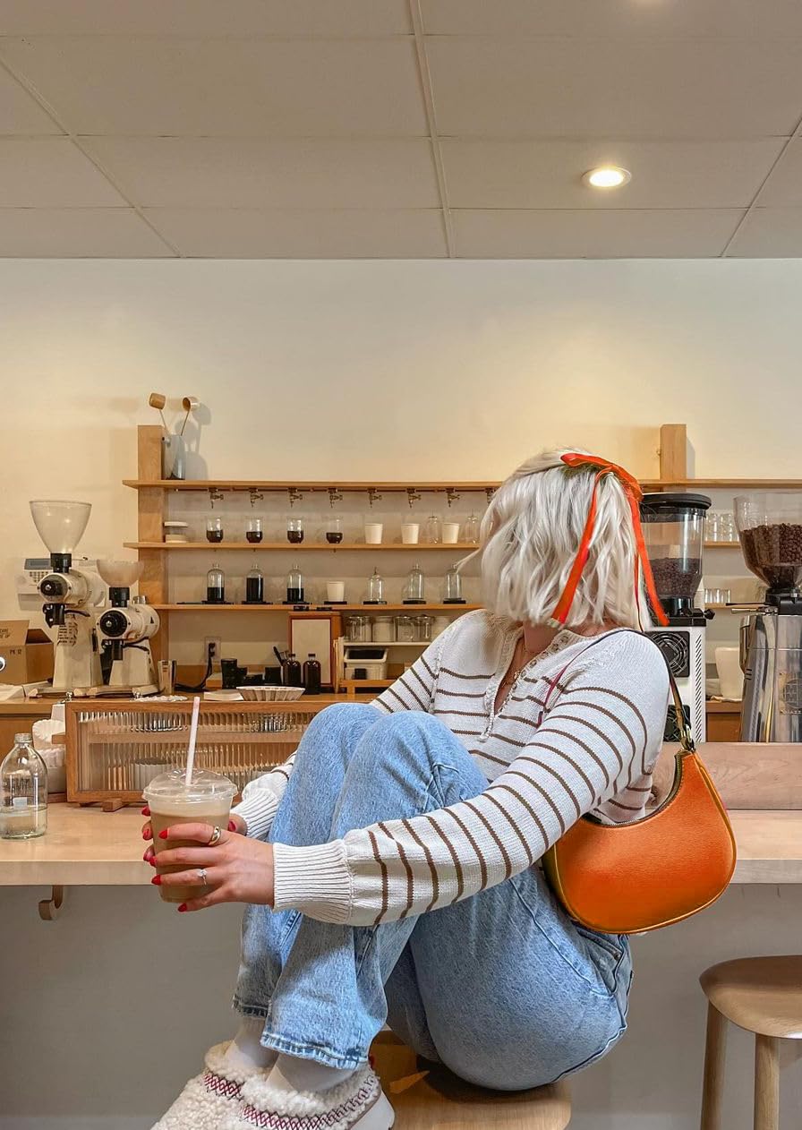 Ayesha clip de pelo con lazo naranja, estilo diario para cualquier ocasión
