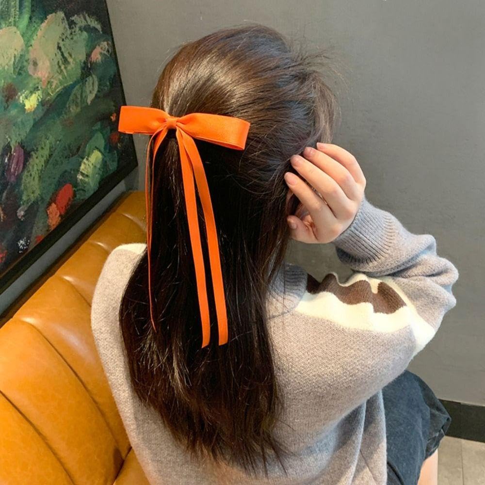 Ayesha conjunto de 4 lazos de pelo naranja para coordinar estilos