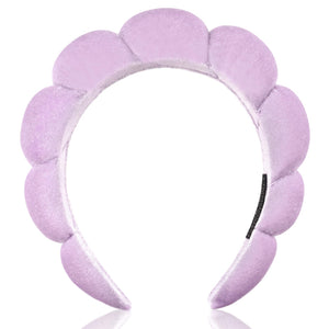 Ayesha Spa Headband con nubes suaves para mantener el cabello durante la limpieza facial.