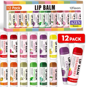 AZEN bálsamo labial fresa, hidratación suave para labios secos