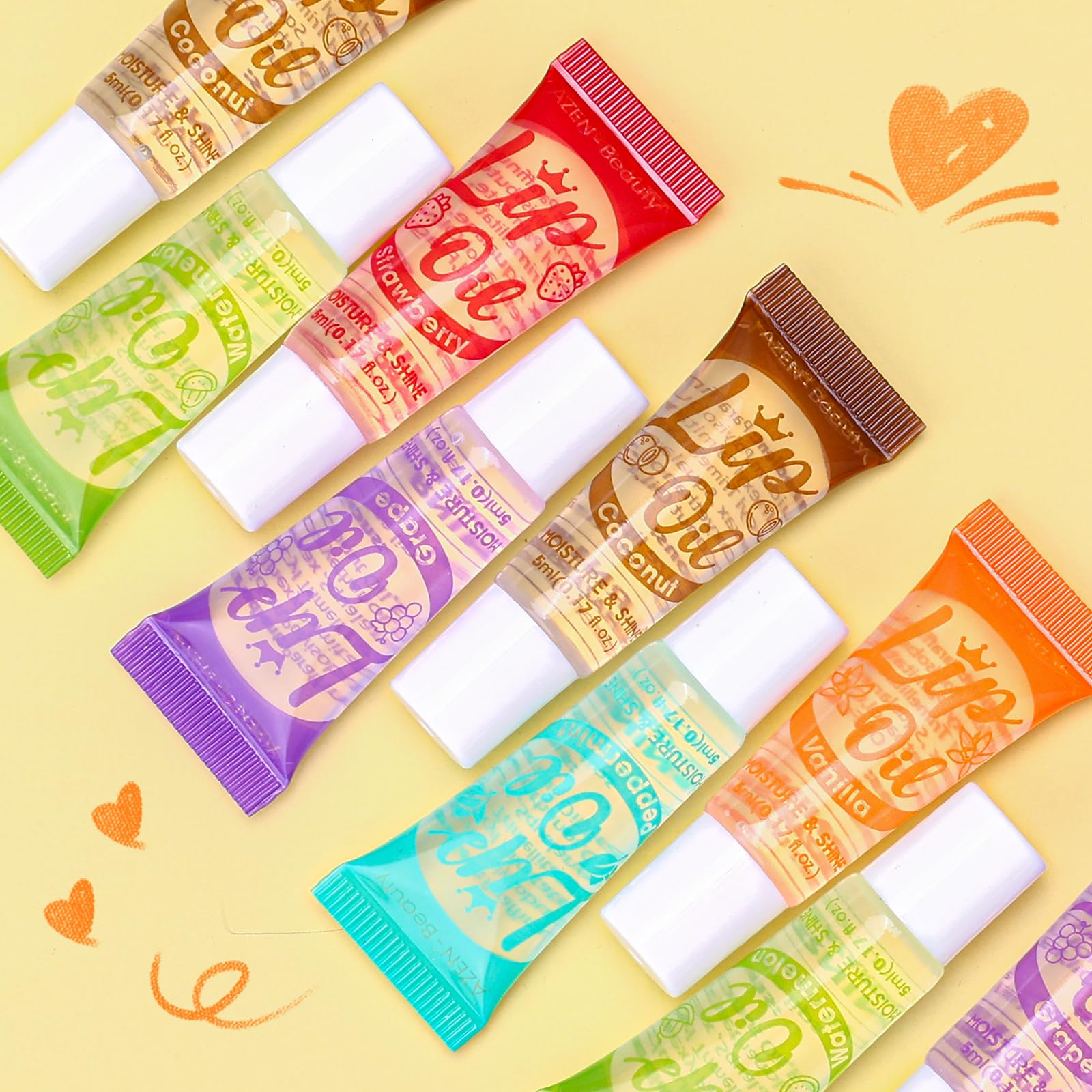 AZEN brillo labial sabores naturales, ideal para cambio rápido de apariencia.