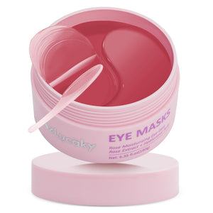 AzLucaky parches ojos rosas hidrogel para 40 pares, mirada más luminosa.