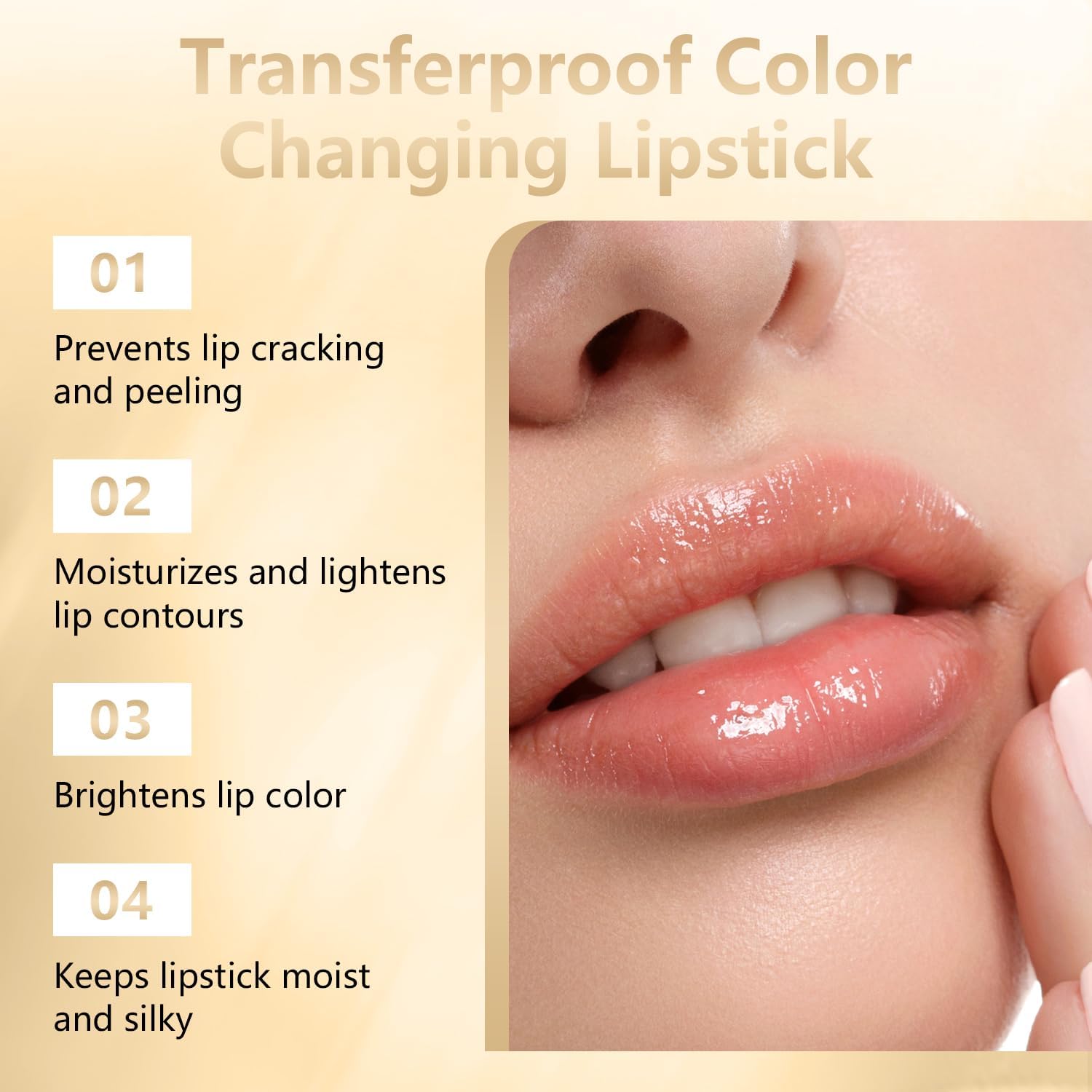 Azmaker labial efecto oro con cristales para look dorado brillante.