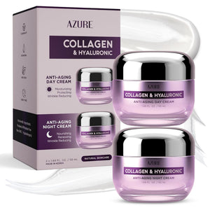 Azure Cosmetics crema hidratante con colágeno y ácido hialurónico para piel firme.