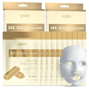 Azure Cosmetics mascarilla oro 24K hoja: efecto reafirmante para piel firme.