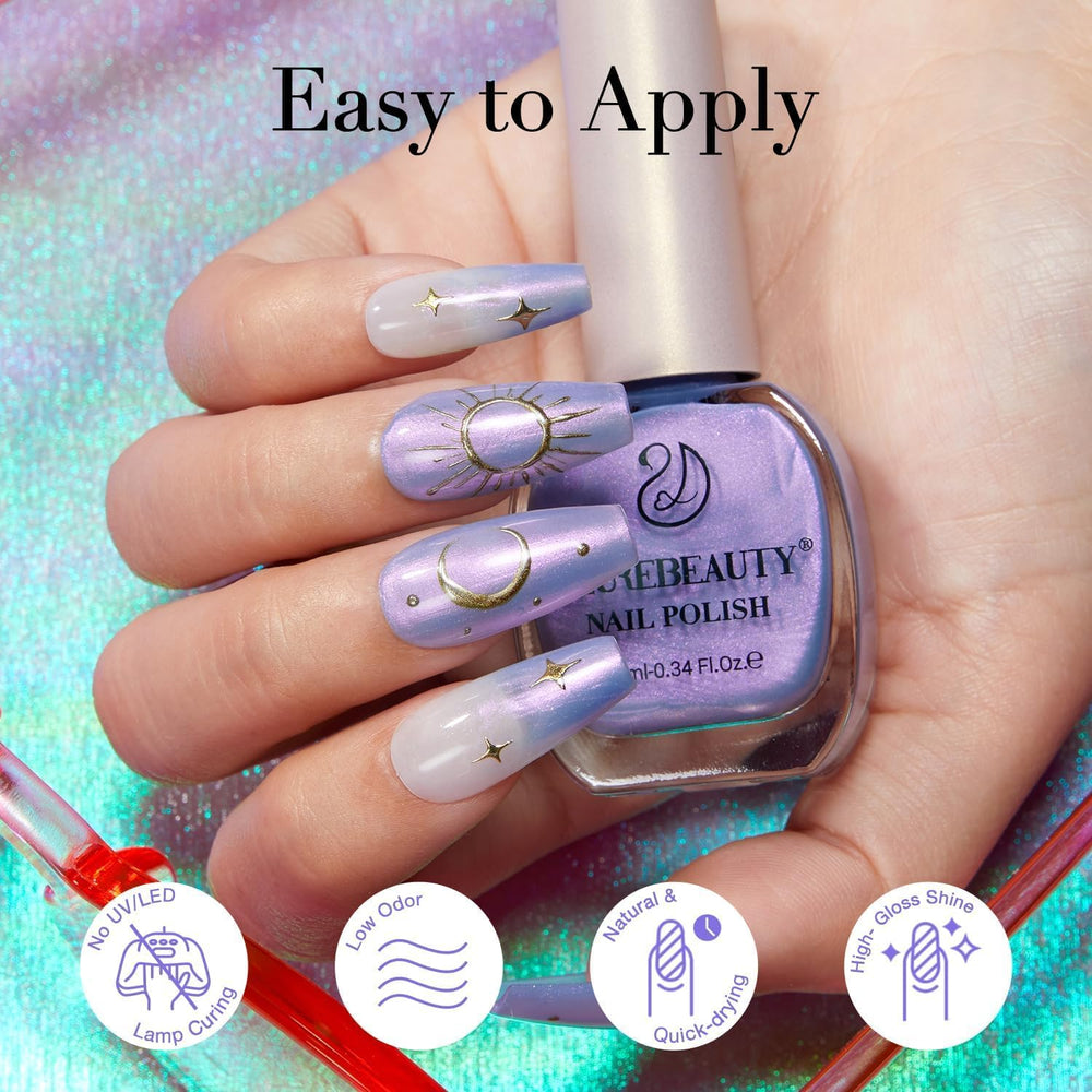 Acabado brillante y duradero de AZUREBEAUTY en uñas