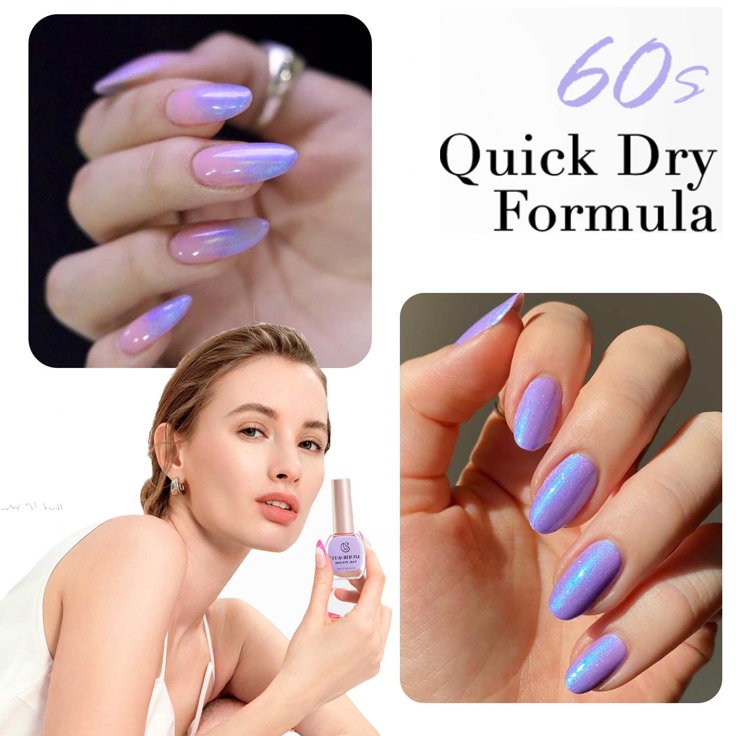 Pincel de AZUREBEAUTY aplicando color intenso en uñas