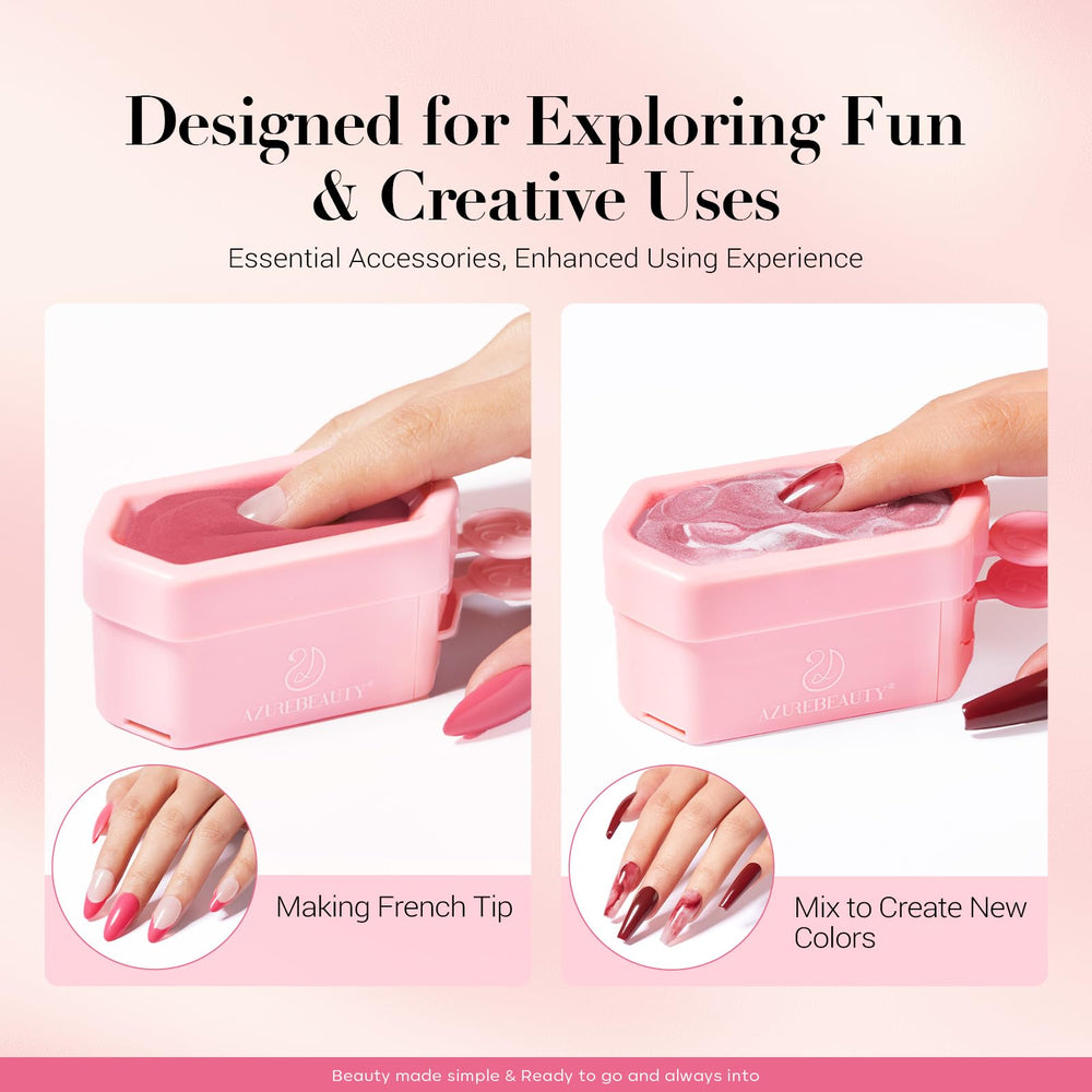 AZUREBEAUTY Arte de uñas francesas con la bandeja, estilo limpio.