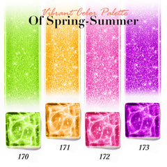 AZUREBEAUTY Esmalte neón amarillo con brillo para verano.