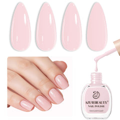 Esmalte AZUREBEAUTY rosa pálido con aplicación rápida para uñas pulidas.