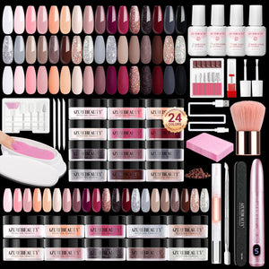 AZUREBEAUTY kit uñas dip 24 colores: variedad para looks duraderos