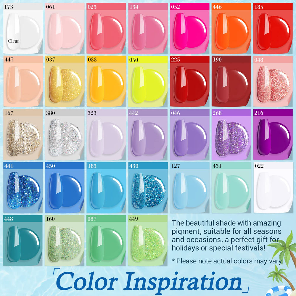 AZUREBEAUTY paleta de colores para polvo de inmersión, ideas para combinaciones