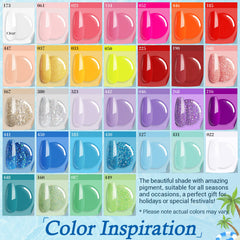 AZUREBEAUTY paleta de colores para polvo de inmersión, ideas para combinaciones