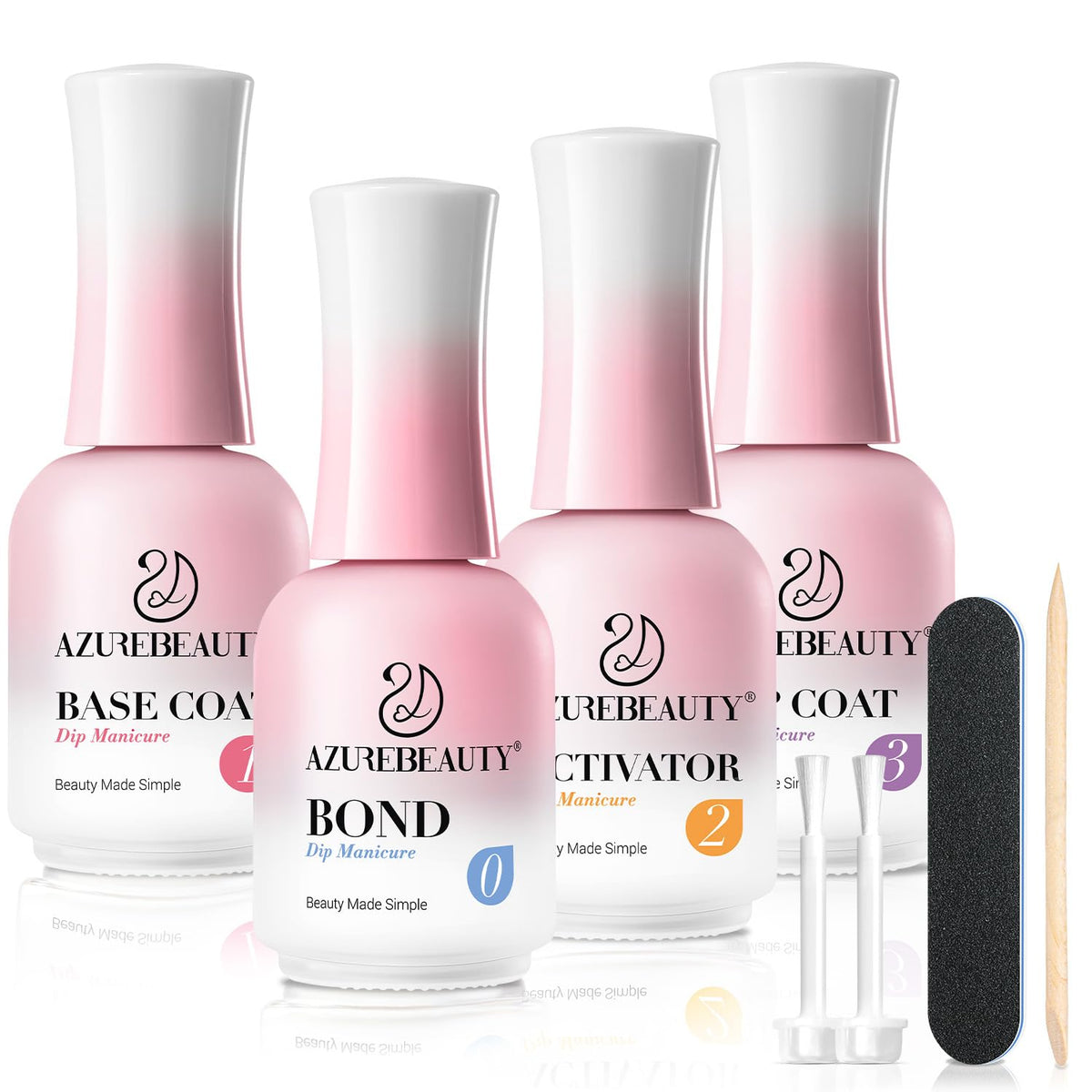 AZUREBEAUTY conjunto polvo inmersión líquido: botellas visibles para uso doméstico