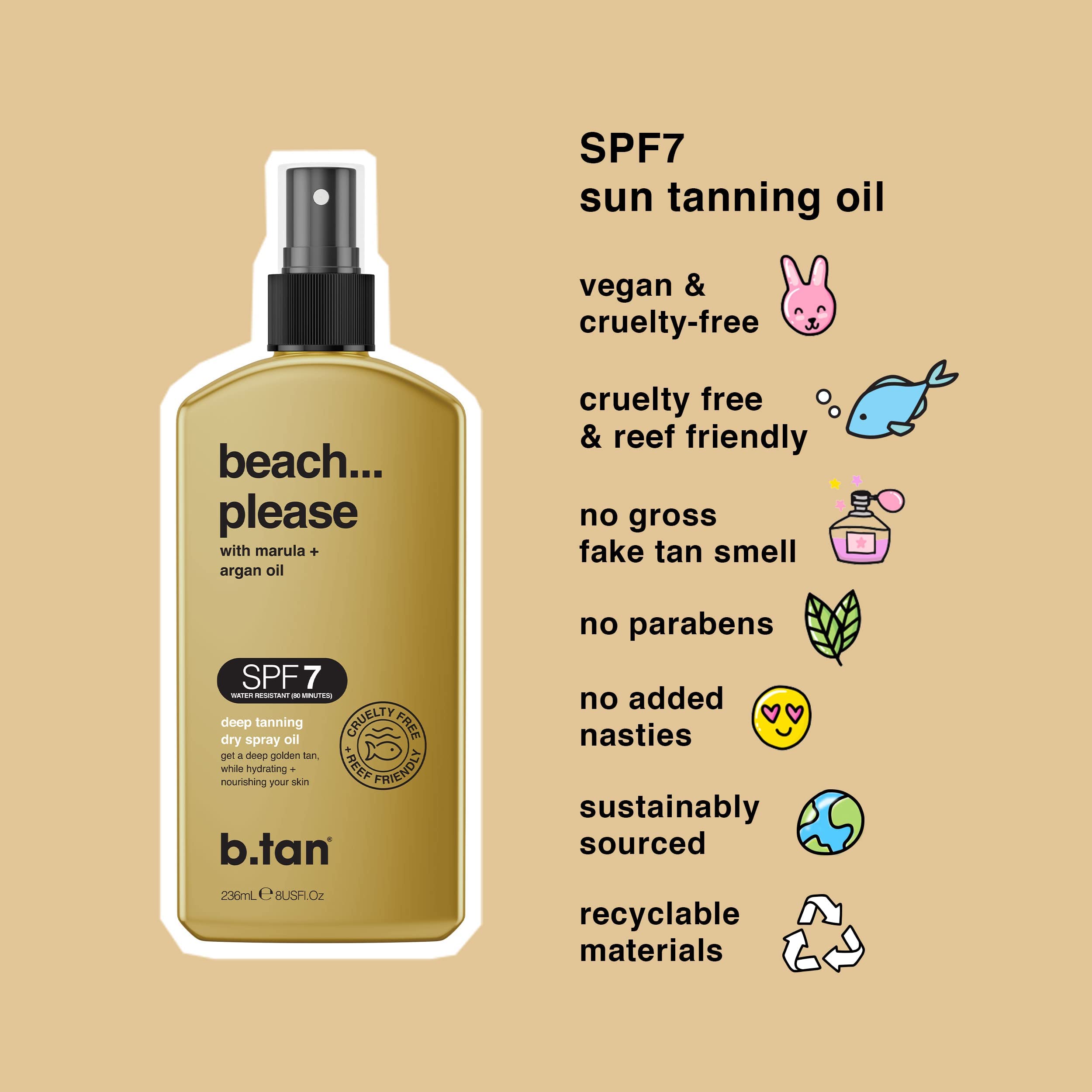 B.TAN aplicación fácil spray seco para aplicar uniformemente