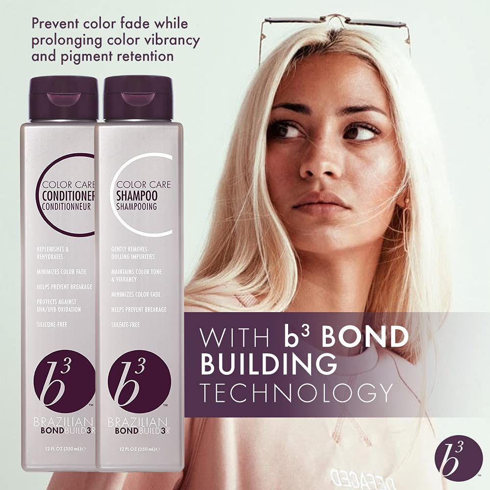 Tecnología de reparación de enlaces B3 en acción para fortalecer el cabello teñido.