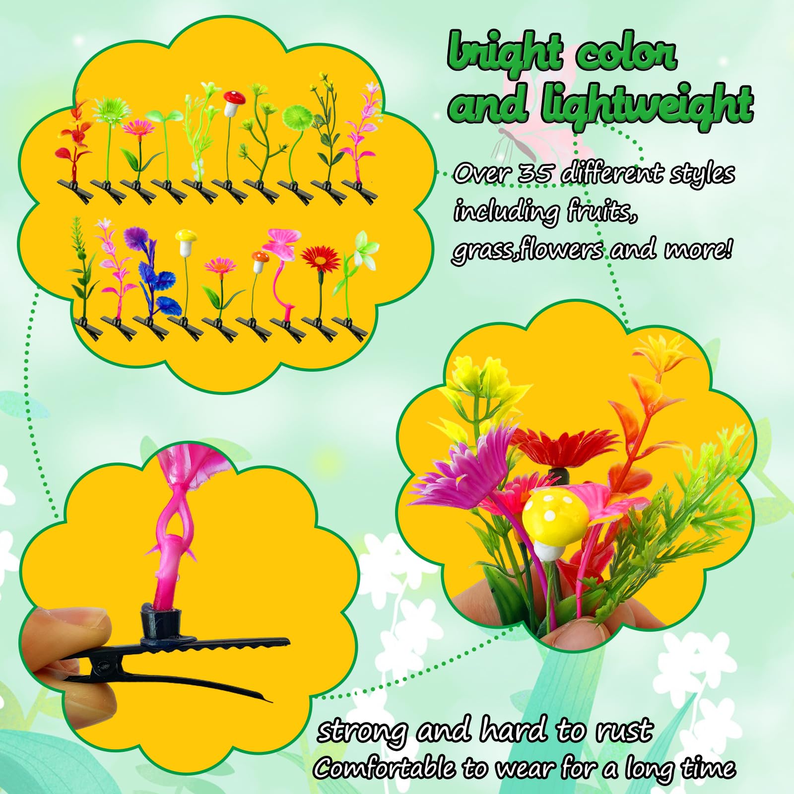 Baaxxango pinzas cabello mariposas y flores, aporta un toque encantador a cualquier atuendo.