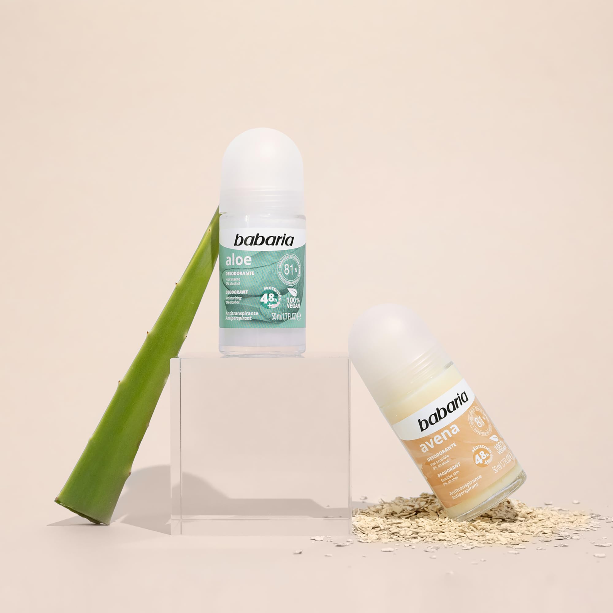 Babaria Aloe Roll-On aplicador: aplicación suave para piel sensible.
