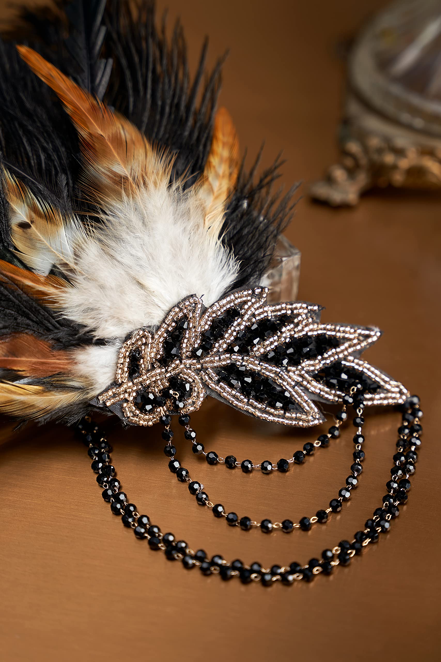 BABEYOND accesorio para cabello años 20 con plumas y cuentas