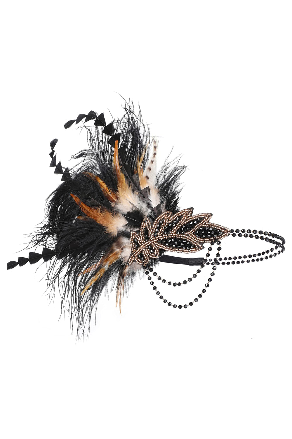 BABEYOND diadema años 20 con brillos y plumas para looks elegantes