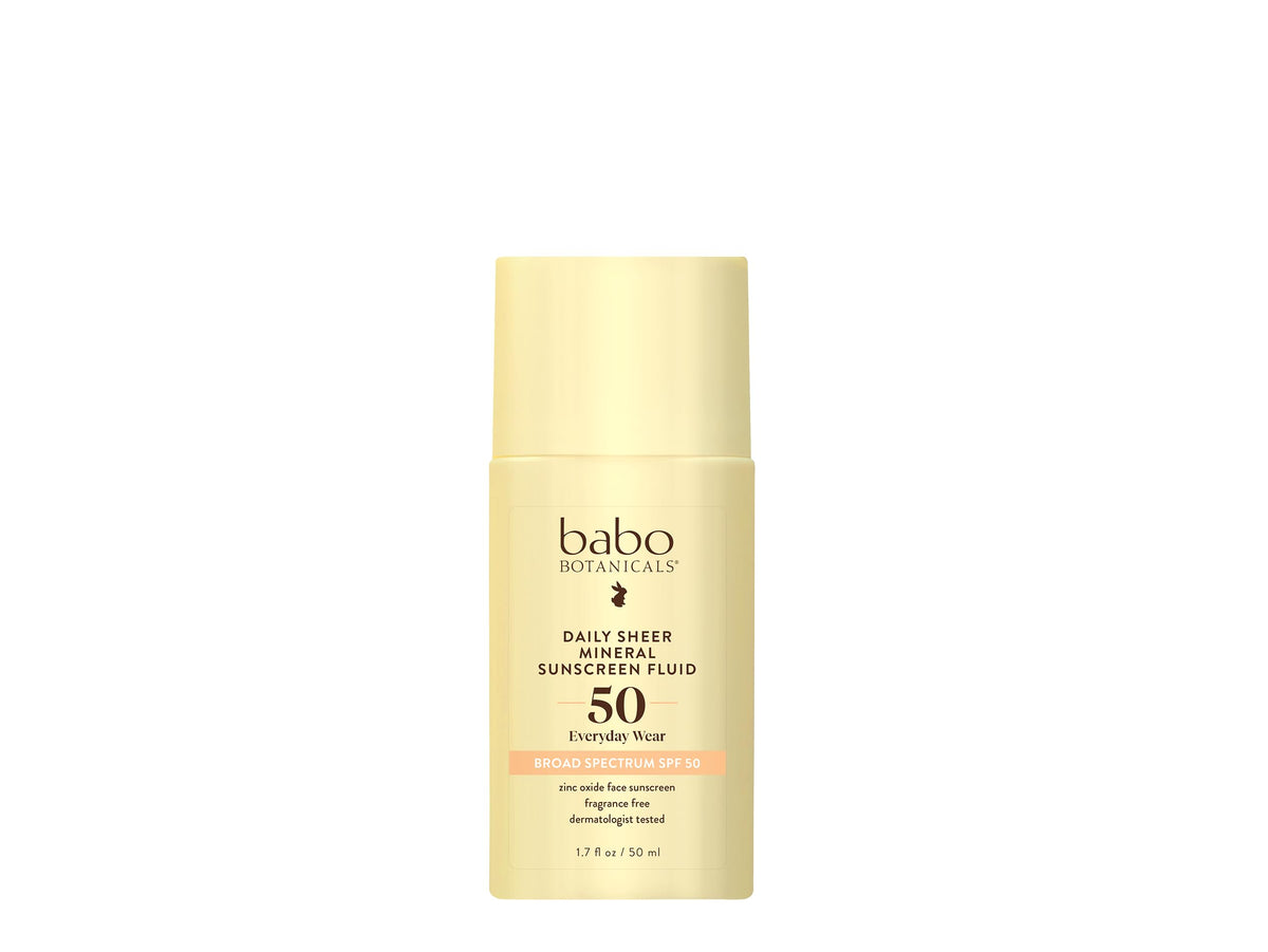 Babo Botanicals fluido mineral ligero para rostro con SPF50