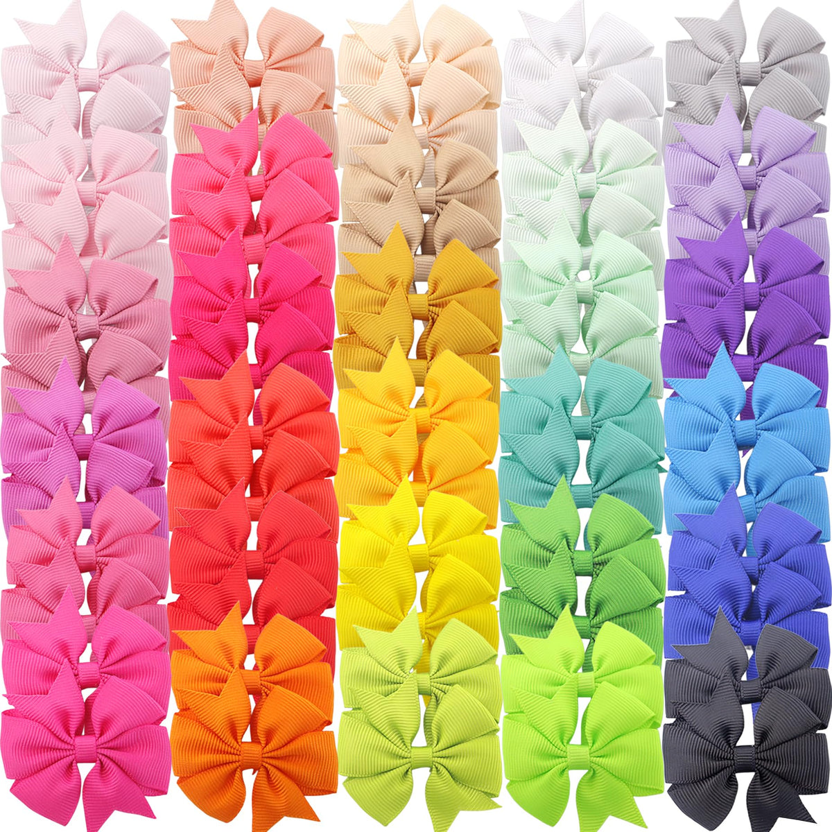 Babymatch broches para cabello de bebé, lazos de 2 pulgadas para peinados diarios sin tirones.