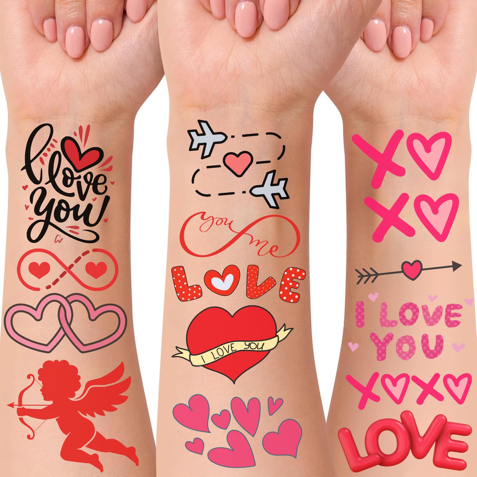 Backtopeia tatuaje temporal beso, perfecto para gestos de amor