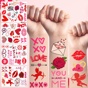 Backtopeia tatuaje temporal corazón para fiestas y recuerdos