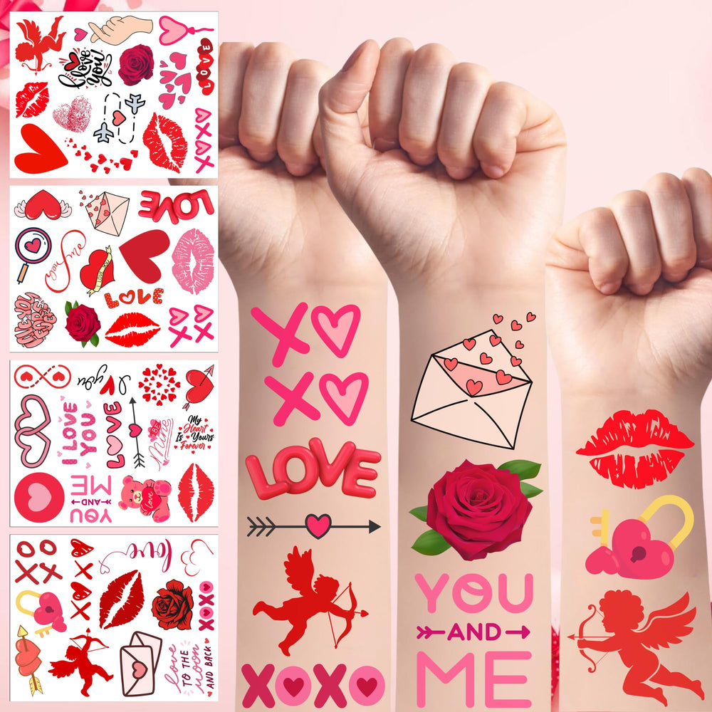 Backtopeia tatuaje temporal corazón para fiestas y recuerdos