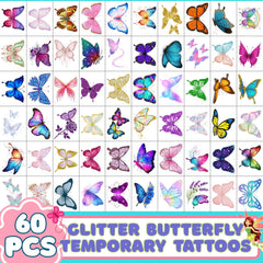 Backtopeia tatuajes mariposa brillantes conjunto 2 perfecto para manualidades