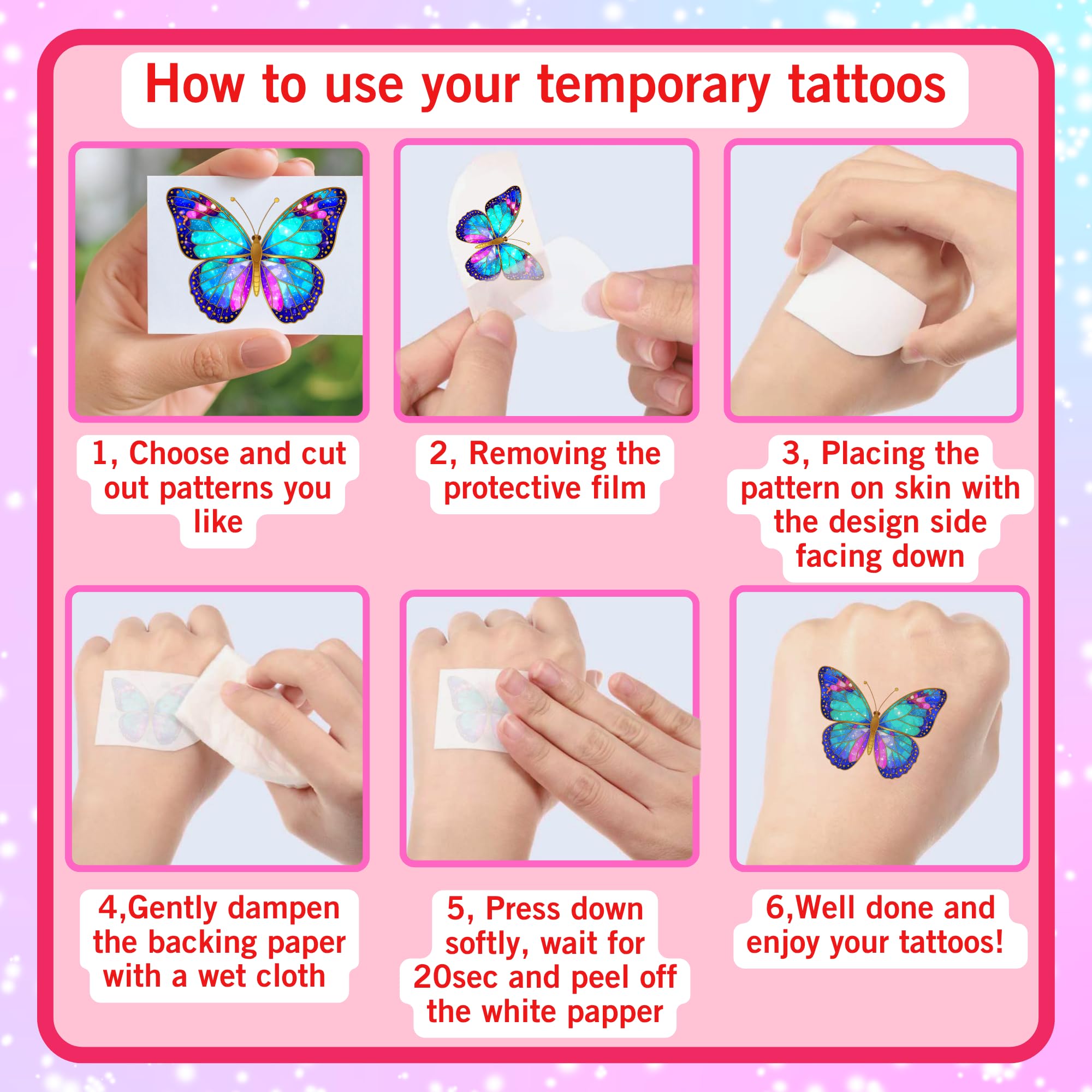 Backtopeia tatuajes mariposa brillantes ideas de regalo para invitados