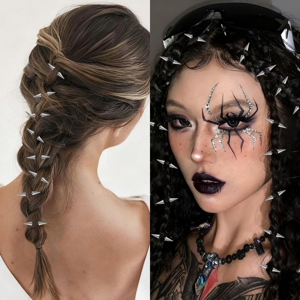 Pinzas para cabello emo metal plateadas de BADAO para trenzas rápidas.