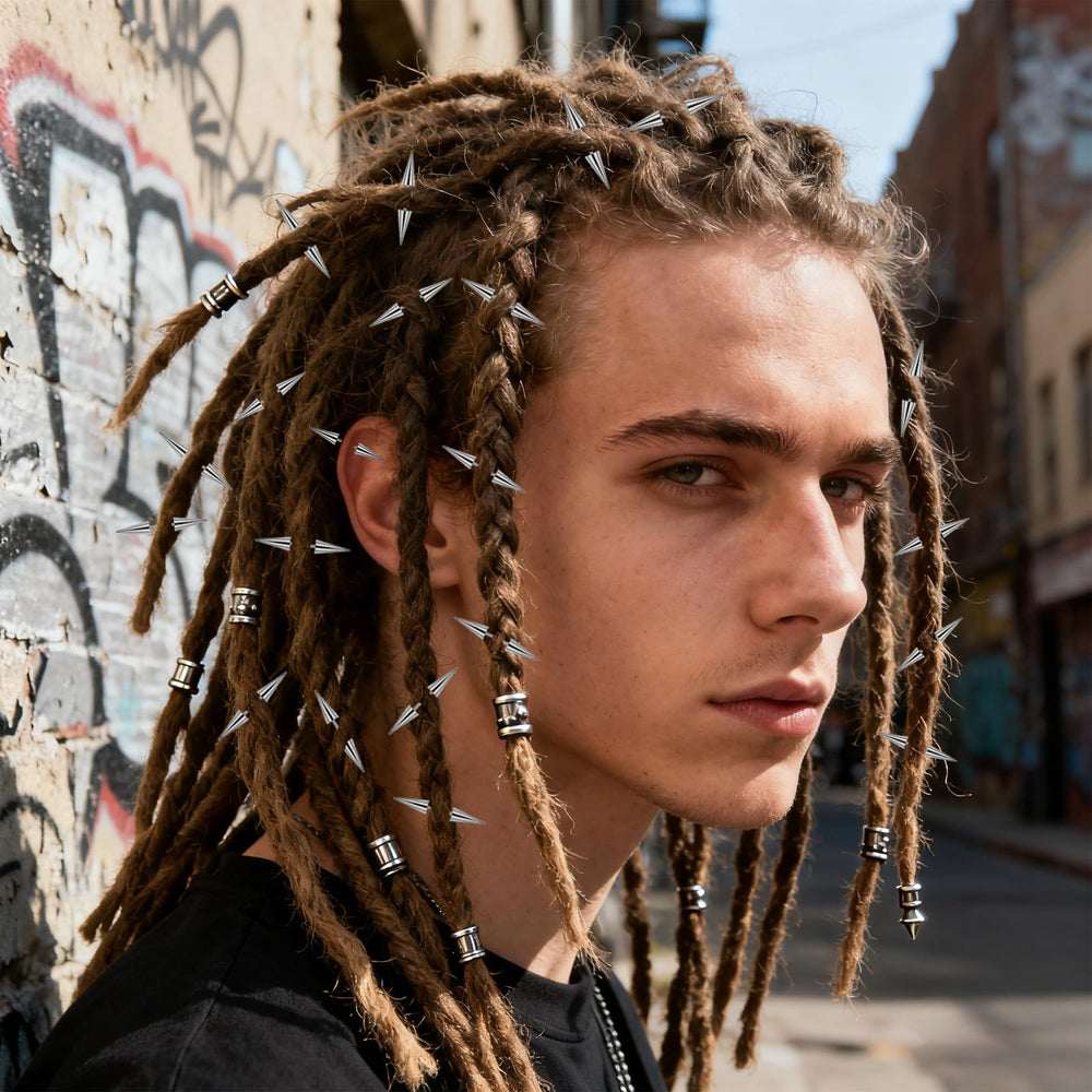 Pinzas de cabello góticas plateadas de BADAO para trenzas y peinados fáciles.