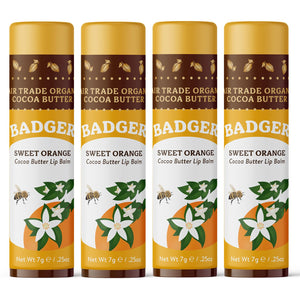 Badger balsamo labial naranja cacao, textura cremosa para labios suaves