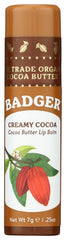 Badger bálsamo labial cacao cremoso para uso diario