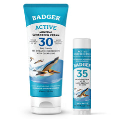 Badger crema solar mineral SPF 30, aplicación suave para piel sensible.