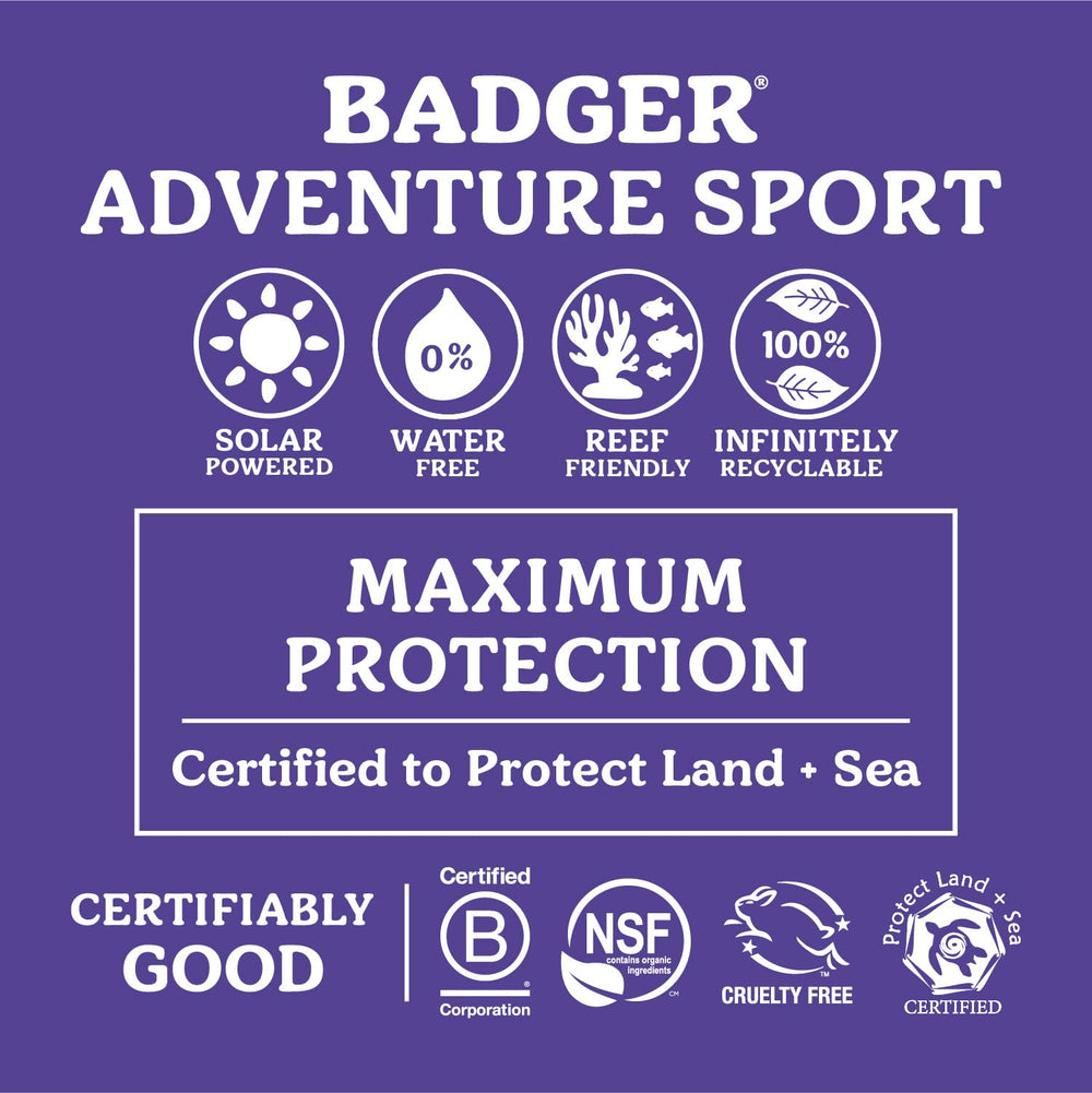 Badger protector solar mineral SPF 50, ingredientes 98% orgánicos para piel sensible.