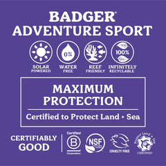 Badger protector solar mineral SPF 50, ingredientes 98% orgánicos para piel sensible.