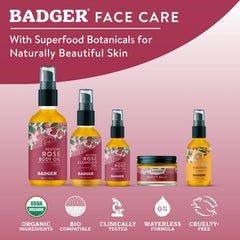 Badger Aceite corporal de rosa, aroma floral de rosa bulgaro y lavanda.