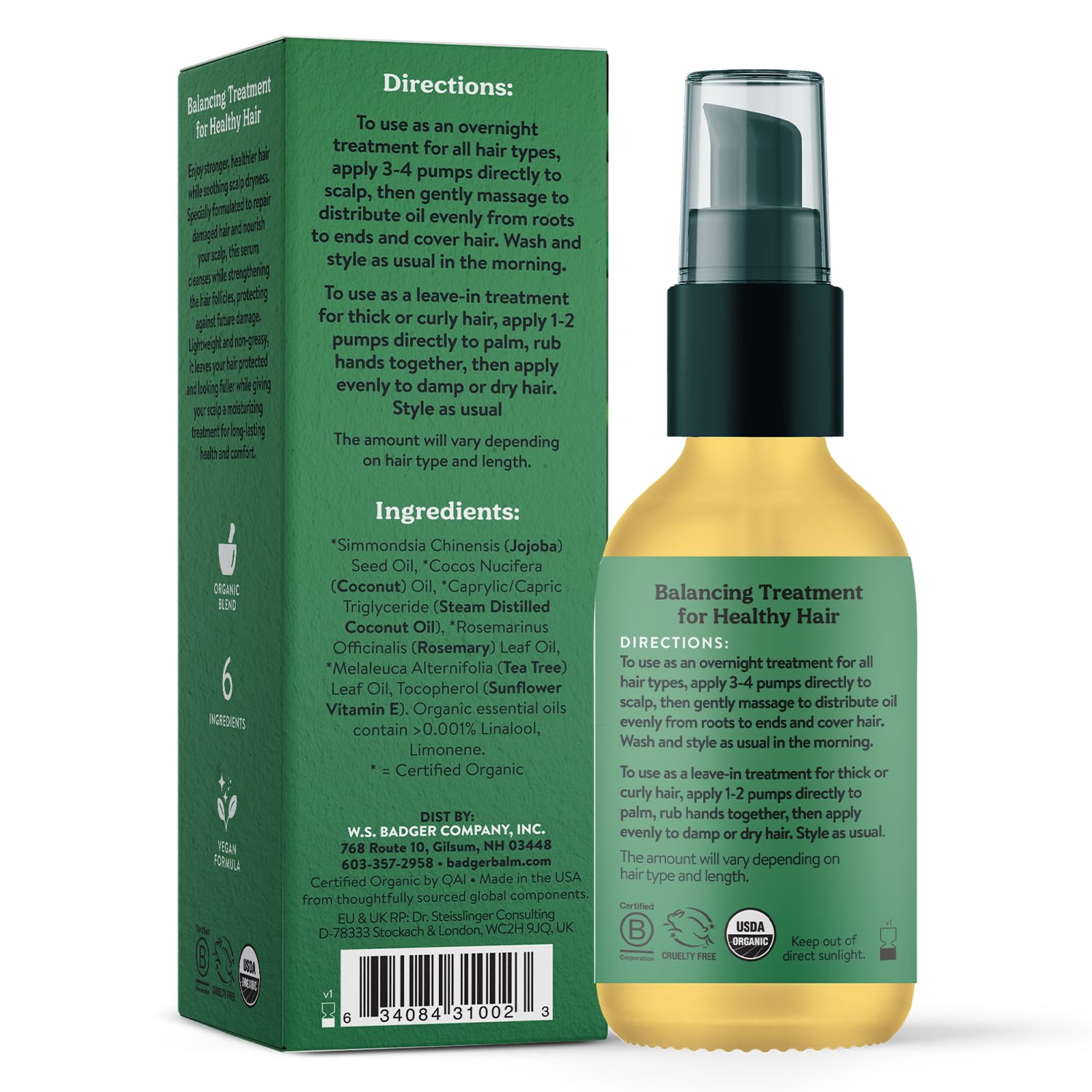 Badger Tratamiento para Caspa en cabello seco, alivio suave