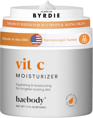 Baebody crema facial de vitamina C para rostro, aplicación suave para iluminar.