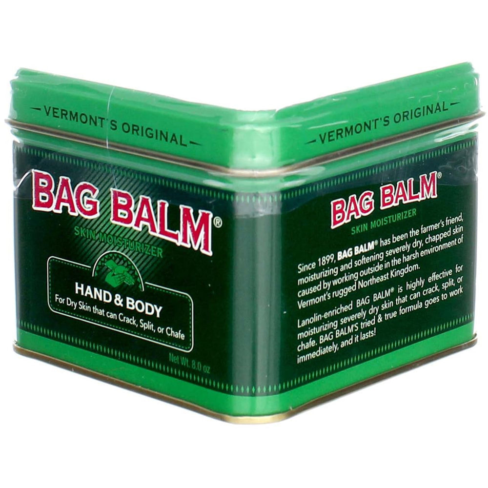 Bag Balm 8oz lata verde, útil para pies fatigados tras deporte.