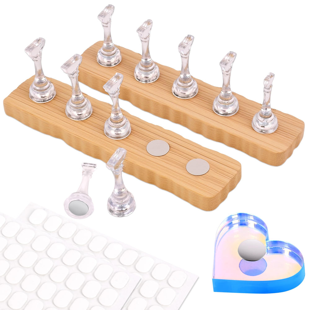 BAGTeck base de madera imantada para uñas, estable para practicar.
