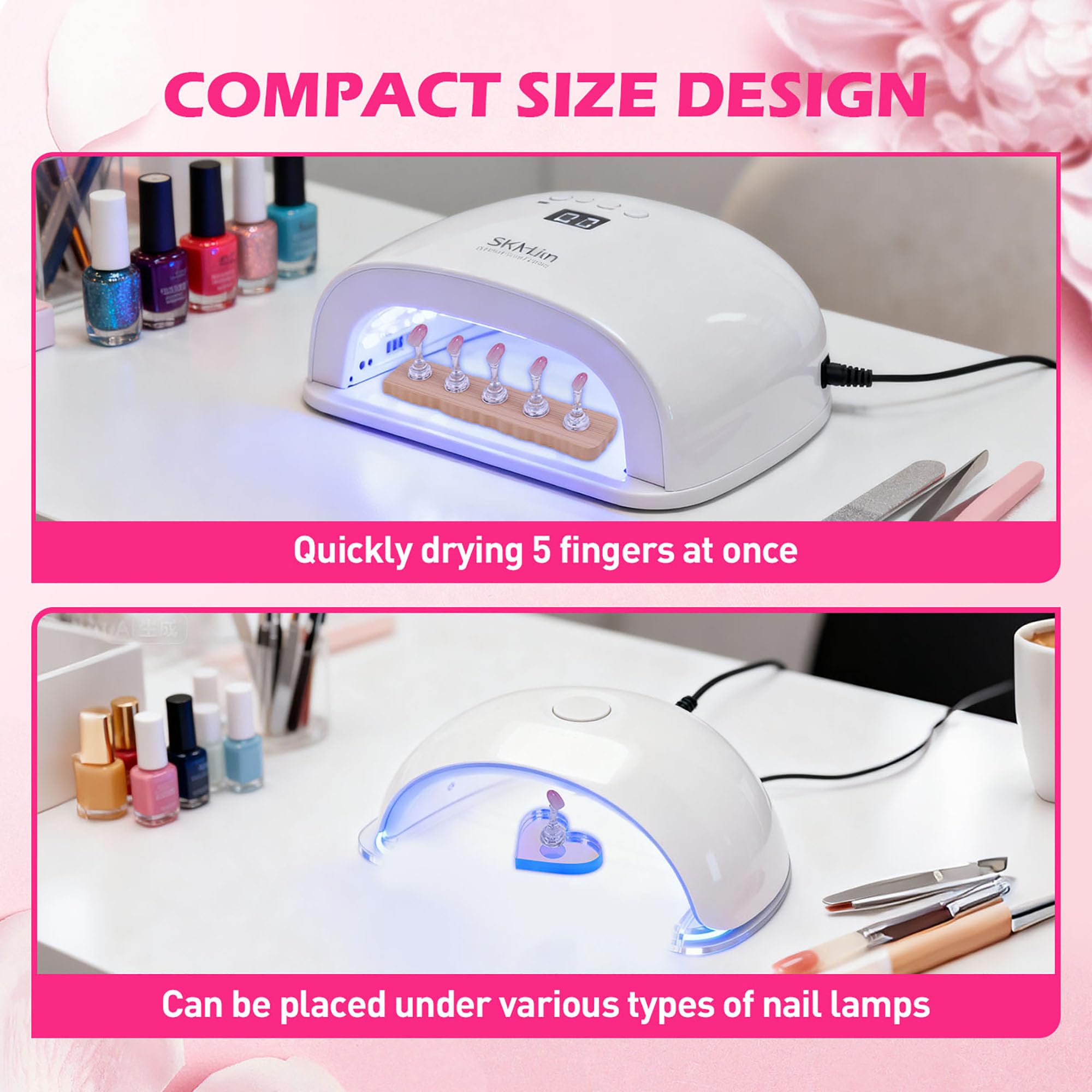 BAGTeck cinta doble adhesiva para fijar uñas, 100 piezas.