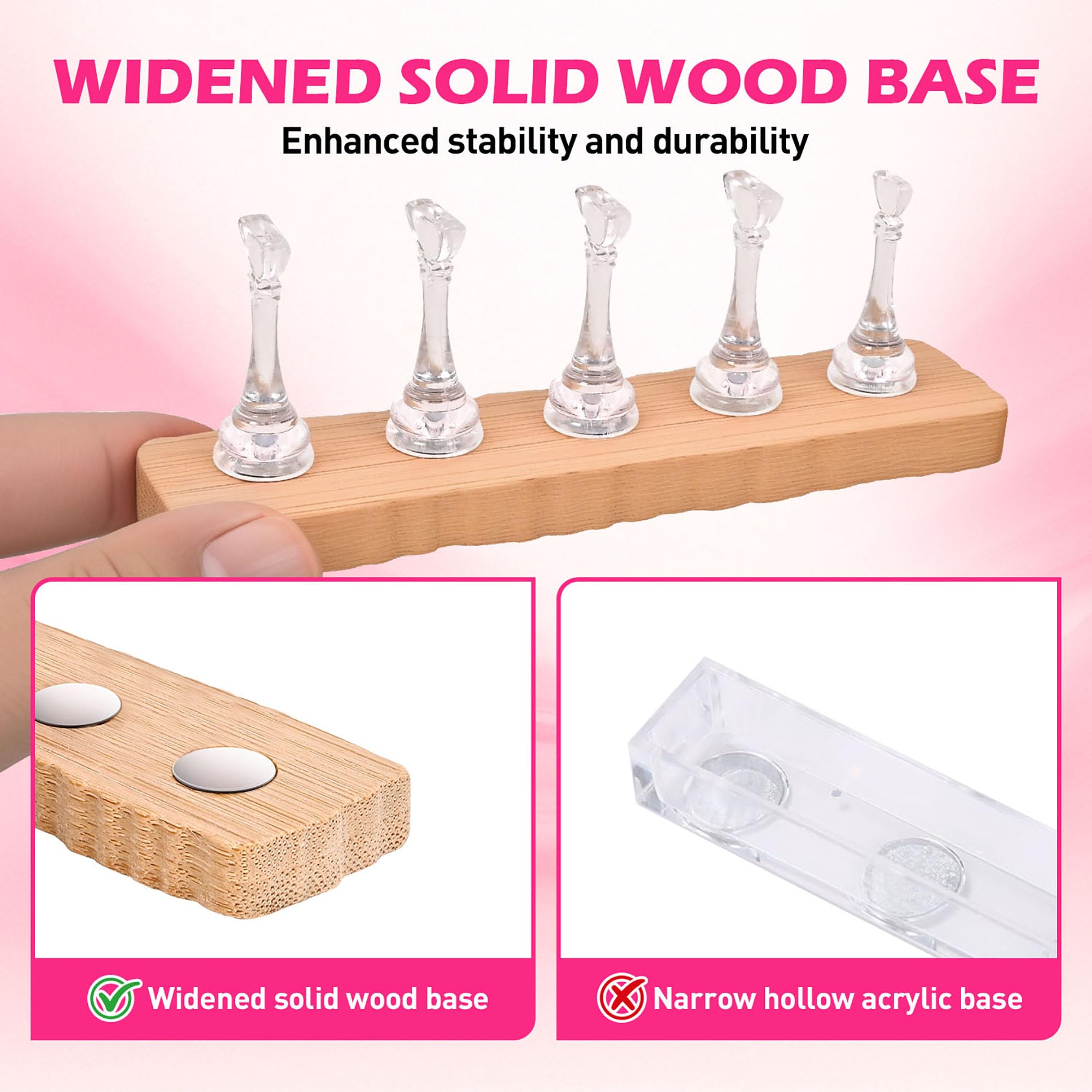 BAGTeck soporte acrílico para uñas pequeñas, perfecto para meñiques.