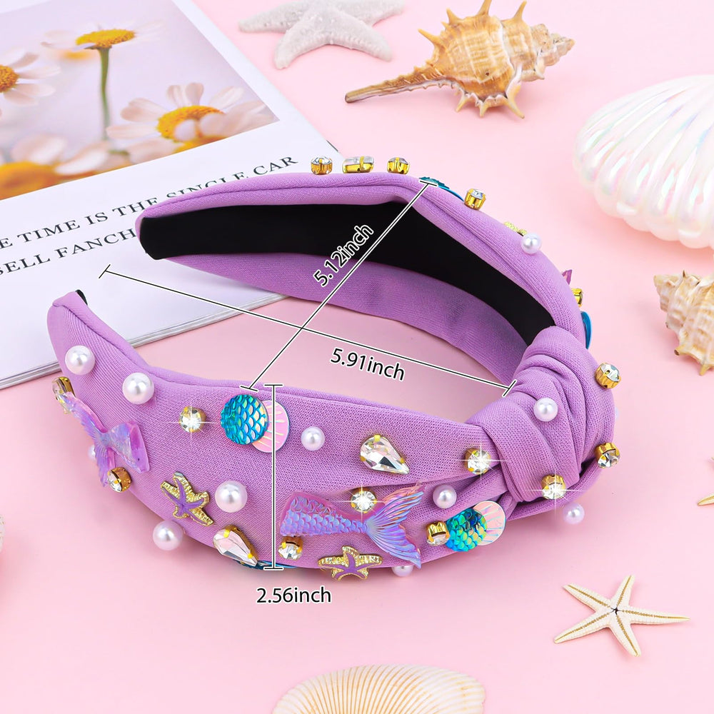 Bahaby diadema sirena morada para uso diario, suave y cómodo para toda la familia.