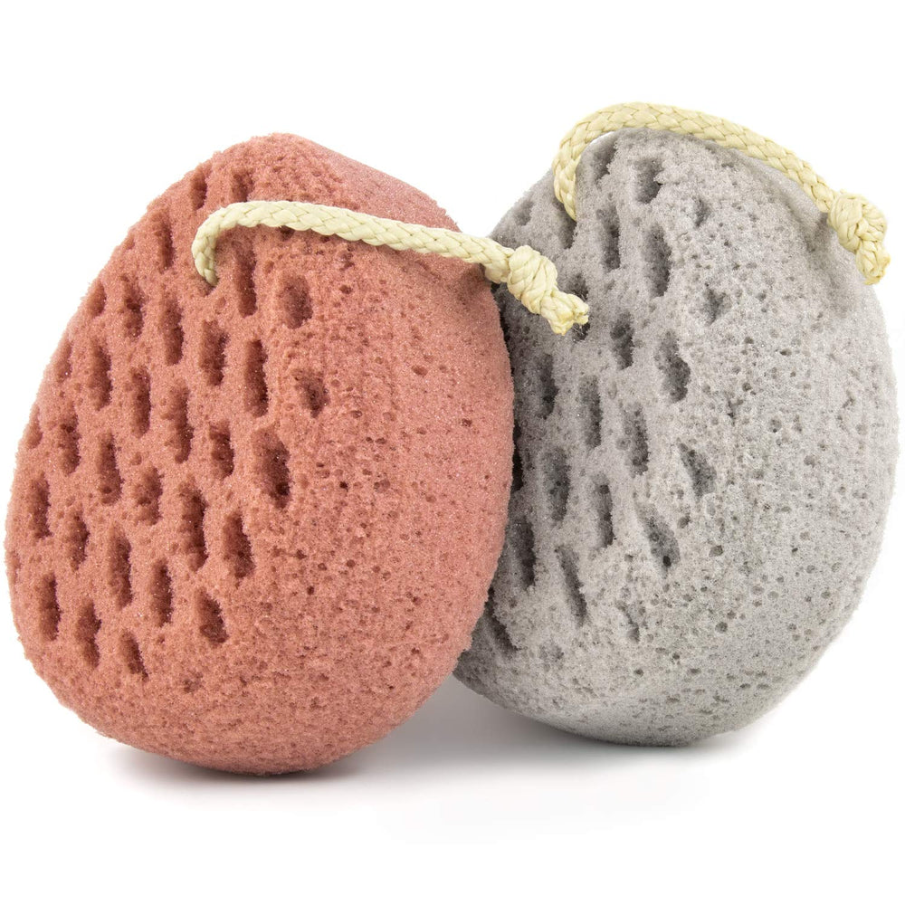 esponja de baño baimei icyme rosa gris para exfoliar suave y limpiar diariamente