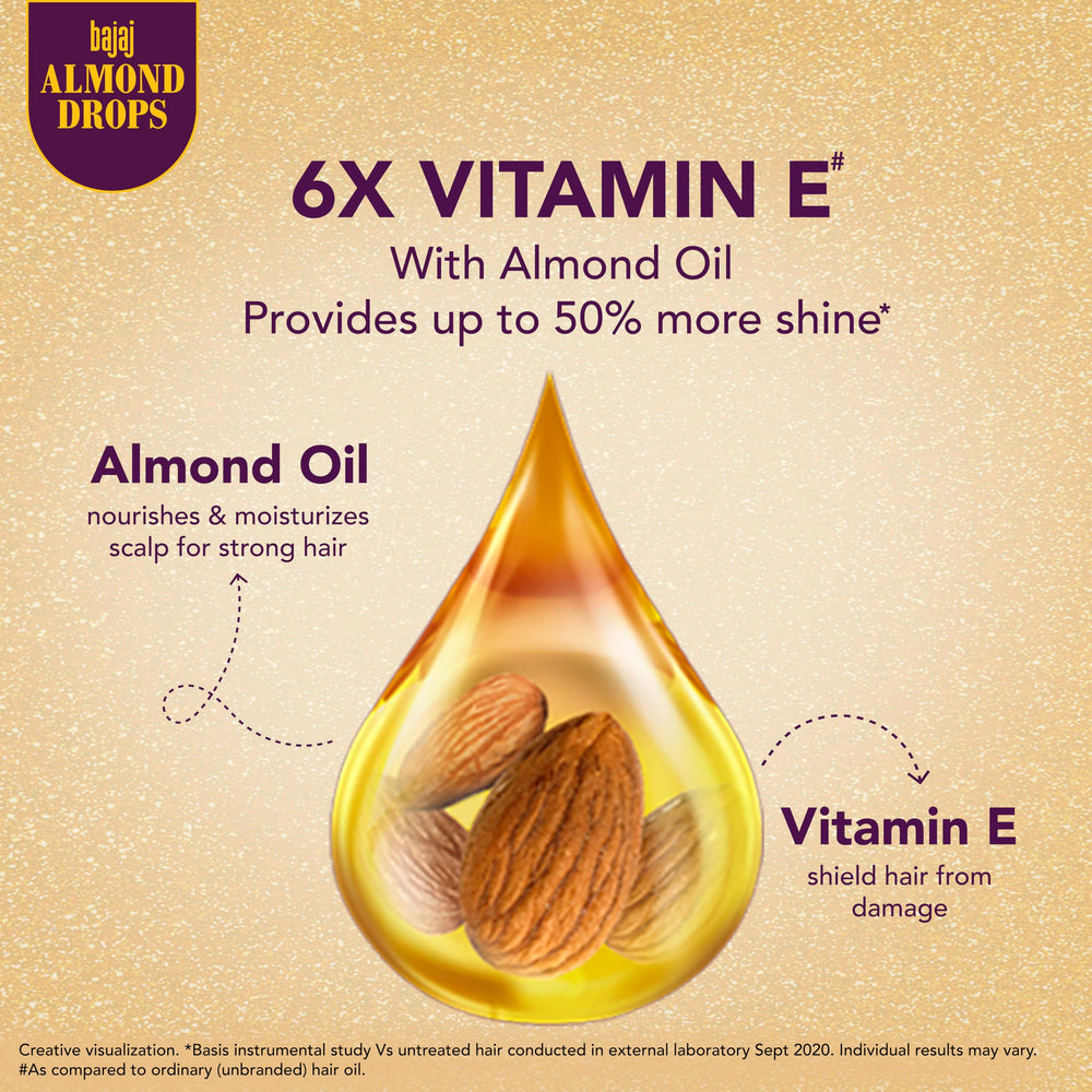 Bajaj Almond Drops, cabello brillante tras el uso.